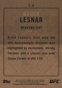 2011 Topps UFC Title Shot - UFC Legacy #L-4 Brock Lesnar Back