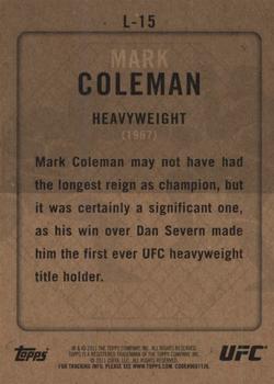 2011 Topps UFC Title Shot - UFC Legacy #L-15 Mark Coleman Back
