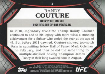 2011 Finest UFC #1 Randy Couture Back