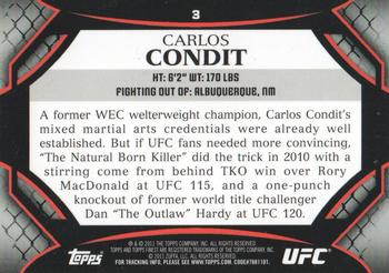 2011 Finest UFC #3 Carlos Condit Back