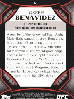2011 Finest UFC #4 Joseph Benavidez Back