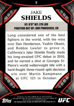2011 Finest UFC #7 Jake Shields Back