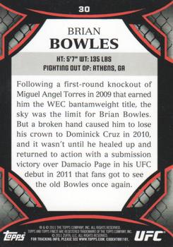 2011 Finest UFC #30 Brian Bowles Back
