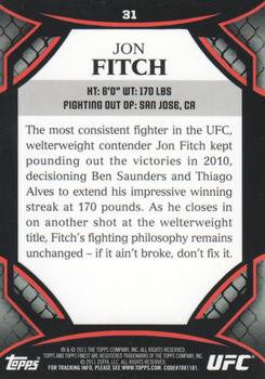 2011 Finest UFC #31 Jon Fitch Back