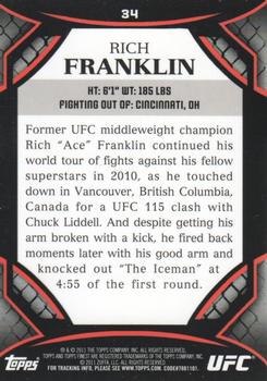 2011 Finest UFC #34 Rich Franklin Back