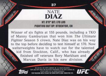 2011 Finest UFC #37 Nate Diaz Back