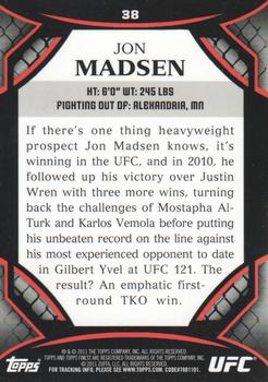 2011 Finest UFC #38 Jon Madsen Back