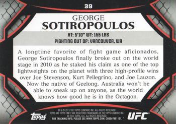 2011 Finest UFC #39 George Sotiropoulos Back