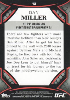 2011 Finest UFC #43 Dan Miller Back