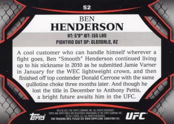 2011 Finest UFC #52 Ben Henderson Back