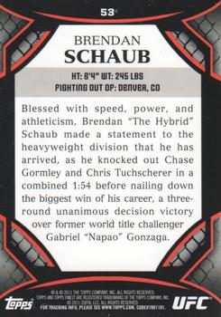 2011 Finest UFC #53 Brendan Schaub Back