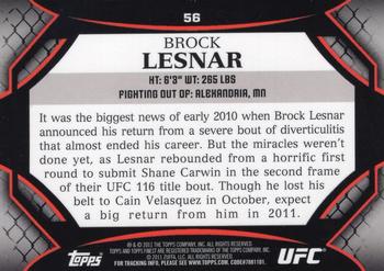 2011 Finest UFC #56 Brock Lesnar Back