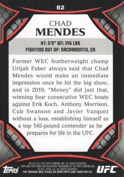 2011 Finest UFC #62 Chad Mendes Back