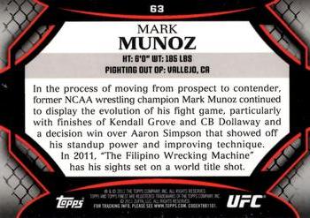 2011 Finest UFC #63 Mark Munoz Back