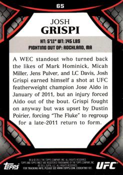 2011 Finest UFC #65 Josh Grispi Back