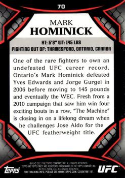 2011 Finest UFC #70 Mark Hominick Back