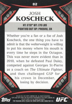 2011 Finest UFC #82 Josh Koscheck Back