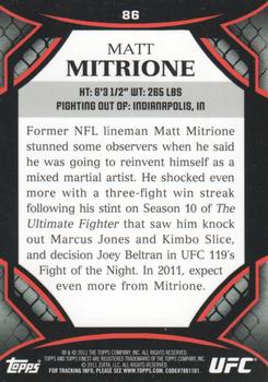 2011 Finest UFC #86 Matt Mitrione Back
