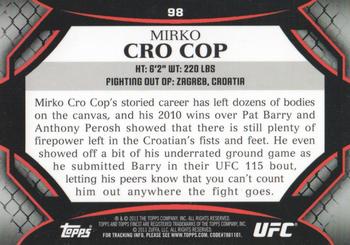 2011 Finest UFC #98 Mirko Cro Cop Back