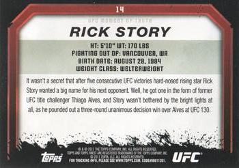 2011 Topps UFC Moment of Truth #14 Rick Story Back