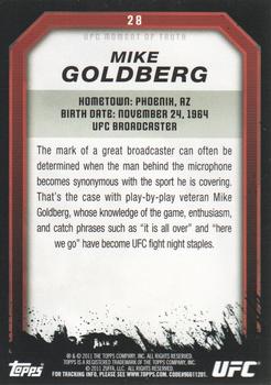 2011 Topps UFC Moment of Truth #28 Mike Goldberg Back