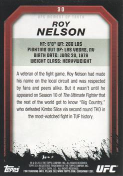2011 Topps UFC Moment of Truth #30 Roy Nelson Back