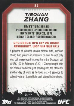2011 Topps UFC Moment of Truth #37 Tiequan Zhang Back