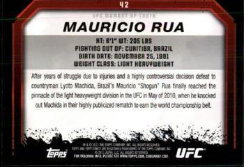 2011 Topps UFC Moment of Truth #42 Mauricio Rua Back