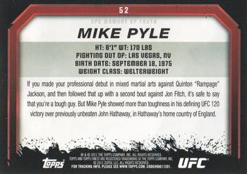 2011 Topps UFC Moment of Truth #52 Mike Pyle Back