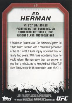 2011 Topps UFC Moment of Truth #53 Ed Herman Back