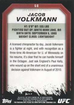 2011 Topps UFC Moment of Truth #56 Jacob Volkmann Back