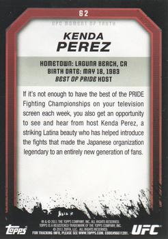 2011 Topps UFC Moment of Truth #62 Kenda Perez Back