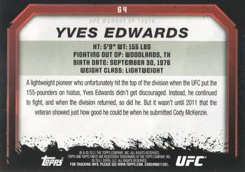 2011 Topps UFC Moment of Truth #64 Yves Edwards Back