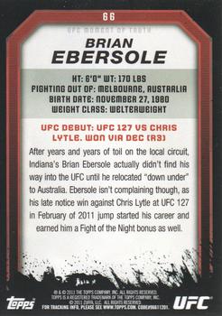 2011 Topps UFC Moment of Truth #66 Brian Ebersole Back