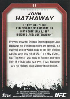 2011 Topps UFC Moment of Truth #68 John Hathaway Back