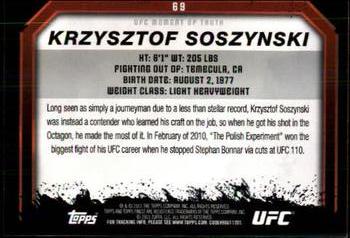 2011 Topps UFC Moment of Truth #69 Krzysztof Soszynski Back