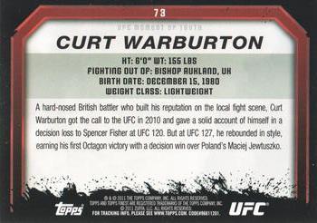 2011 Topps UFC Moment of Truth #73 Curt Warburton Back