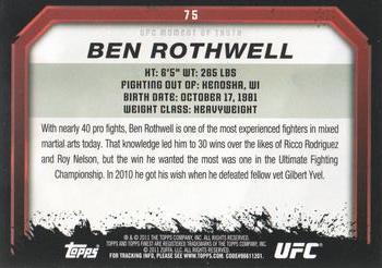 2011 Topps UFC Moment of Truth #75 Ben Rothwell Back