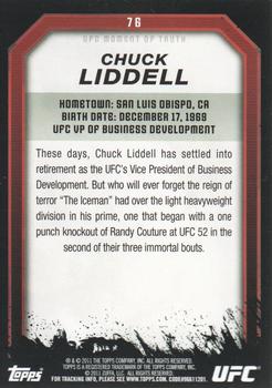 2011 Topps UFC Moment of Truth #76 Chuck Liddell Back