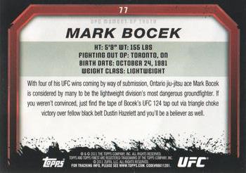2011 Topps UFC Moment of Truth #77 Mark Bocek Back