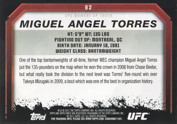 2011 Topps UFC Moment of Truth #82 Miguel Torres Back
