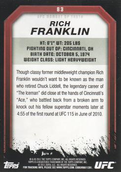 2011 Topps UFC Moment of Truth #83 Rich Franklin Back