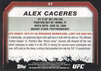 2011 Topps UFC Moment of Truth #84 Alex Caceres Back
