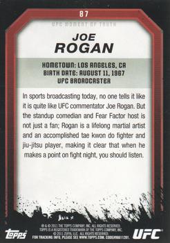 2011 Topps UFC Moment of Truth #87 Joe Rogan Back