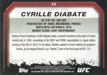 2011 Topps UFC Moment of Truth #90 Cyrille Diabate Back
