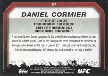 2011 Topps UFC Moment of Truth #97 Daniel Cormier Back