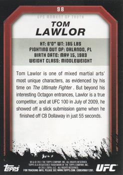 2011 Topps UFC Moment of Truth #98 Tom Lawlor Back