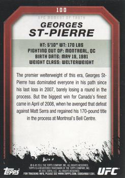 2011 Topps UFC Moment of Truth #100 Georges St-Pierre Back