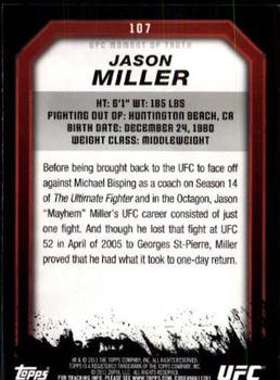 2011 Topps UFC Moment of Truth #107 Jason Miller Back