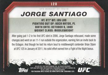 2011 Topps UFC Moment of Truth #120 Jorge Santiago Back